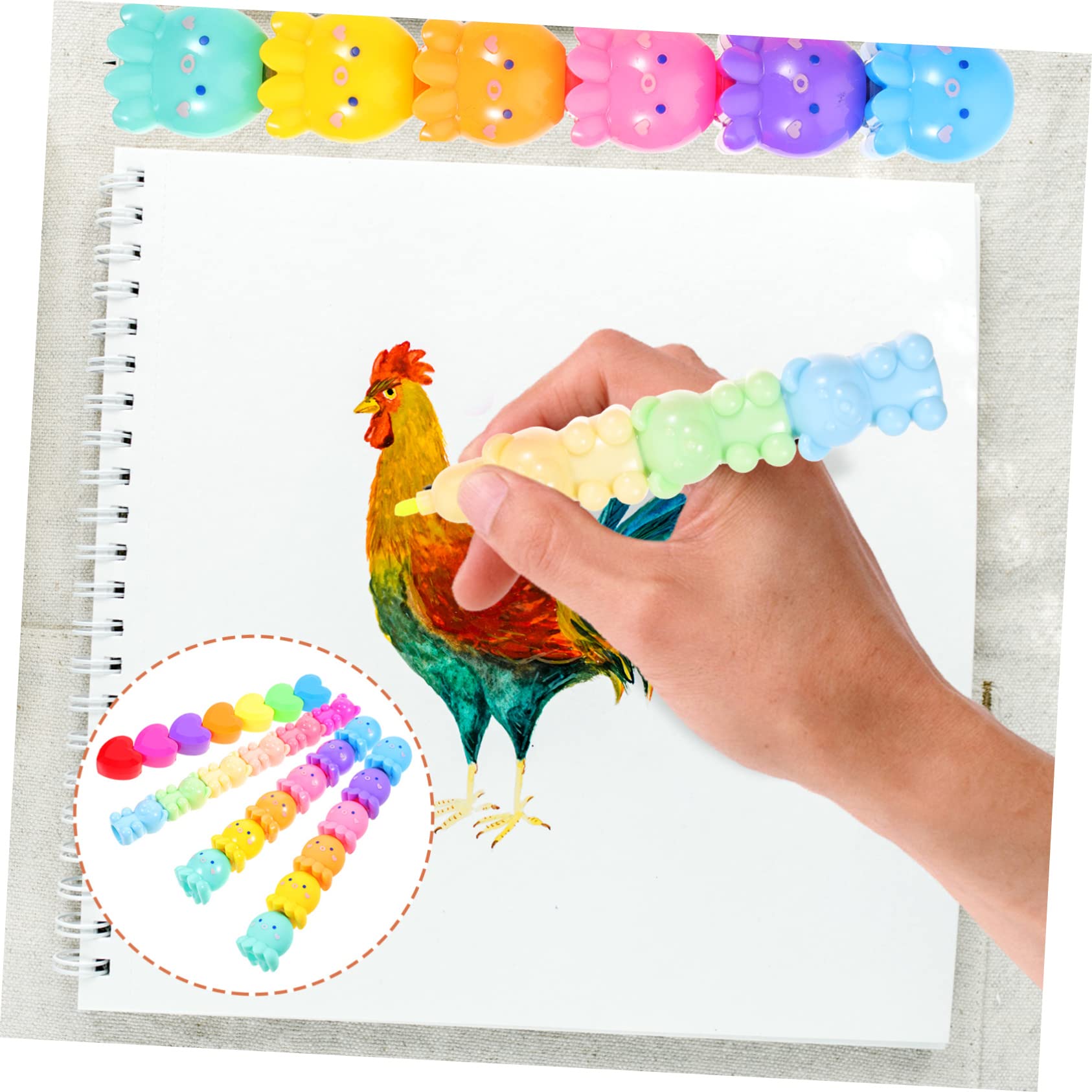 DOITOOL 125 Stück Cartoon Hochlighter Bunte Marker für Schule Büro und Diy Projekte Vielseitig Einsetzbar für Zeichnungen und Notizen für Schüler und Studenten