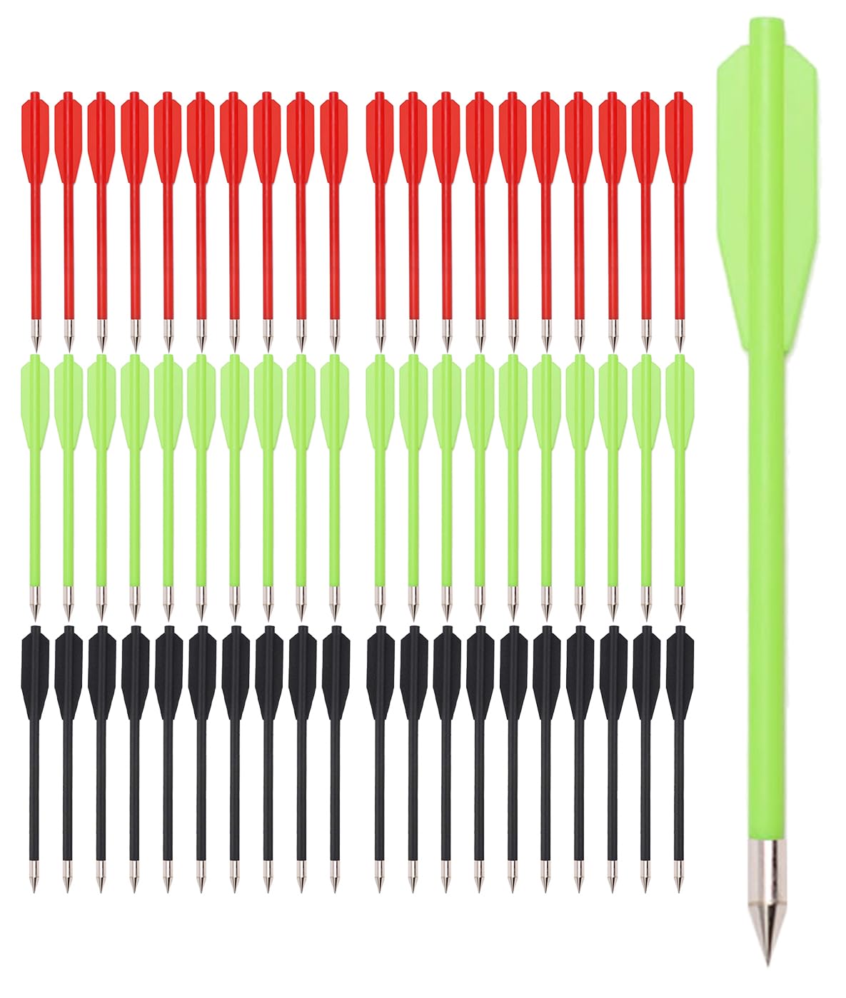 HUNTSPM 6.3 Inch Crossbow Bolts 50-80lb Mini Crossbow Target Arrows with Sharp Metal Tip for Shooting Target Practice, Small Hunting Game, Outdoor Fishing