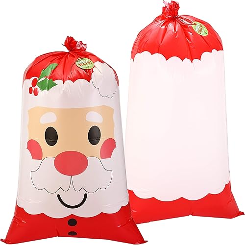 Miniatura 6 de JOYIN 3 bolsas de regalo de Papá Noel jumbo de 56 x 36 pulgadas con etiquetas de regalo para temporada de Navidad, regalos, regalos festivos,