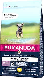 Eukanuba Welpenfutter getreidefrei mit Huhn für kleine und mittelgroße Rassen - Trockenfutter ohne Getreide für Junior Hunde, 3 kg product image