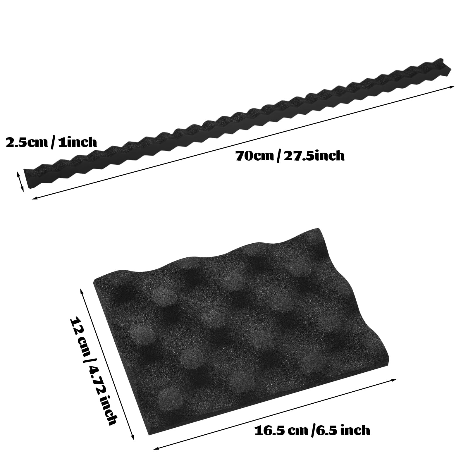 Kit di 20 anelli per altoparlanti in schiuma da 2,5 cm di spessore, autoadesivi, include 12 strisce di schiuma acustica, 8 cuscinetti riflettenti a onda, adatti per 2,5 cm a 15,2 x 22,9 cm