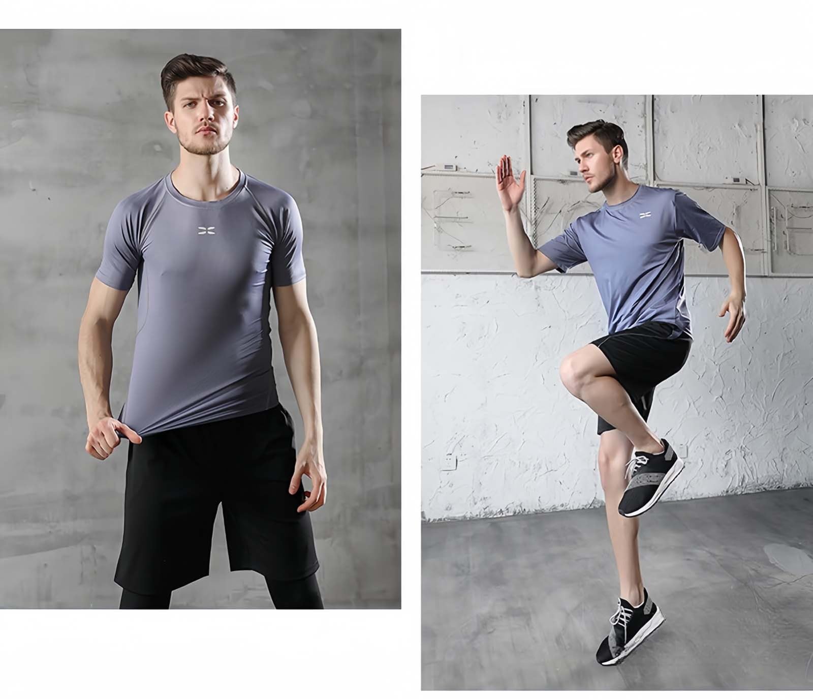 Męskie koszulki do biegania, szorty, spodnie, bardzo duże fitness, siłownia, jogging, odzież sportowa, szybkoschnące sporty