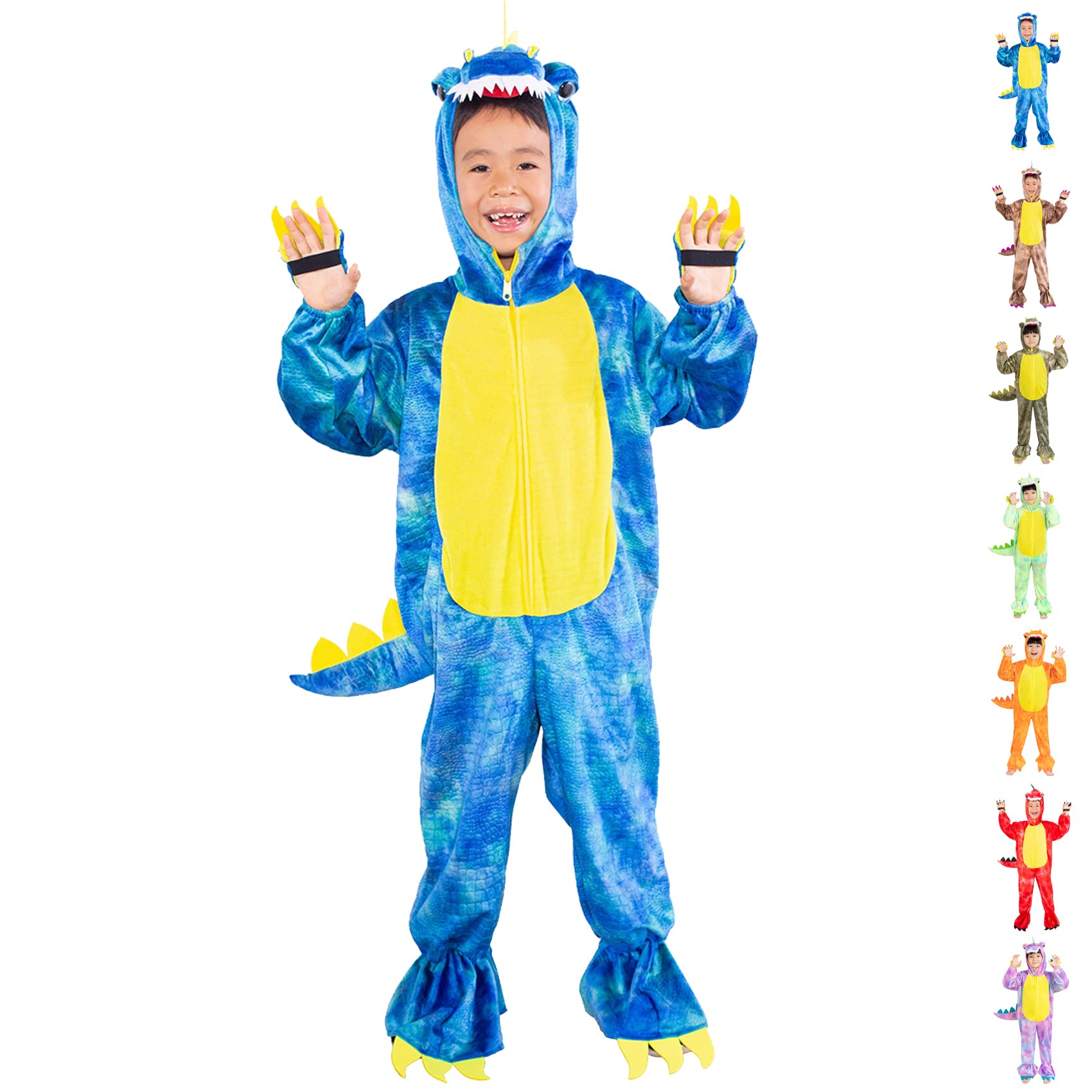 DearSun Child's T-Rex Dinosaur Costume Dinosaur Costume for Kids Fancy Dress Costume Hooded Romper Jumpsuit