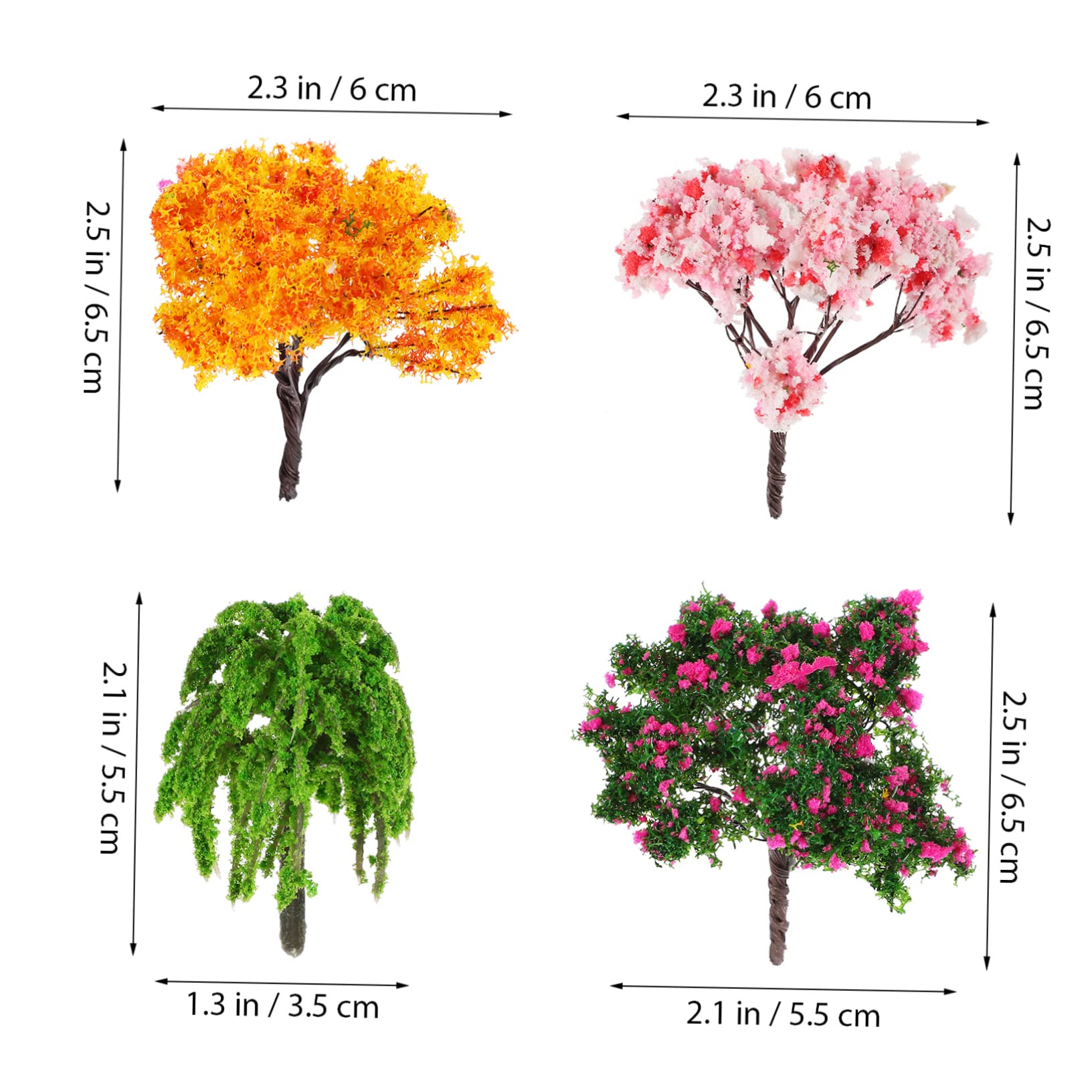 IMIKEYA 4 Set Albero Alberi A Modello Misto Cespugli Di Alberi in Miniatura Modello Di Di Cespuglio o Di Di Architettura Dell'acquario Plastica 12 Pezzi * 4