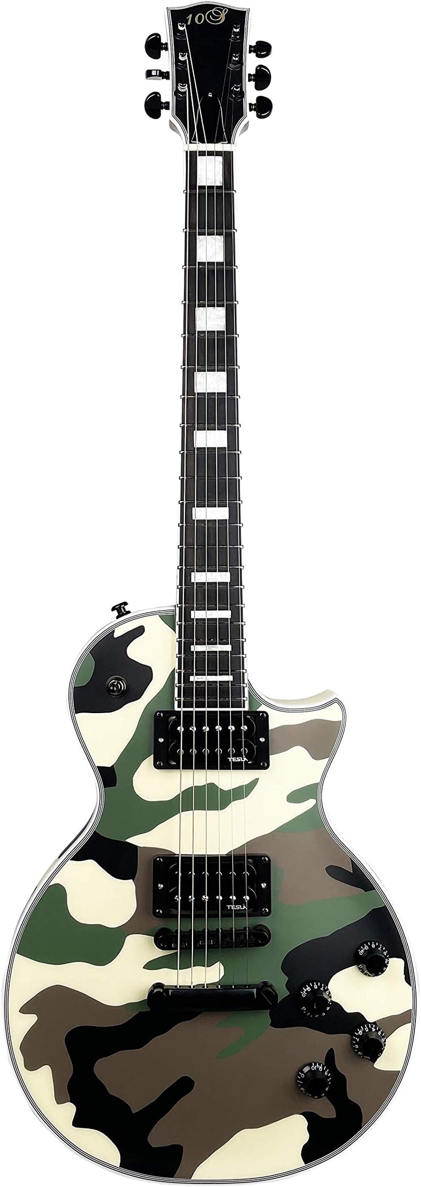 GF Modern Full Thickness Single Cutaway Electric Guitar Green Camo