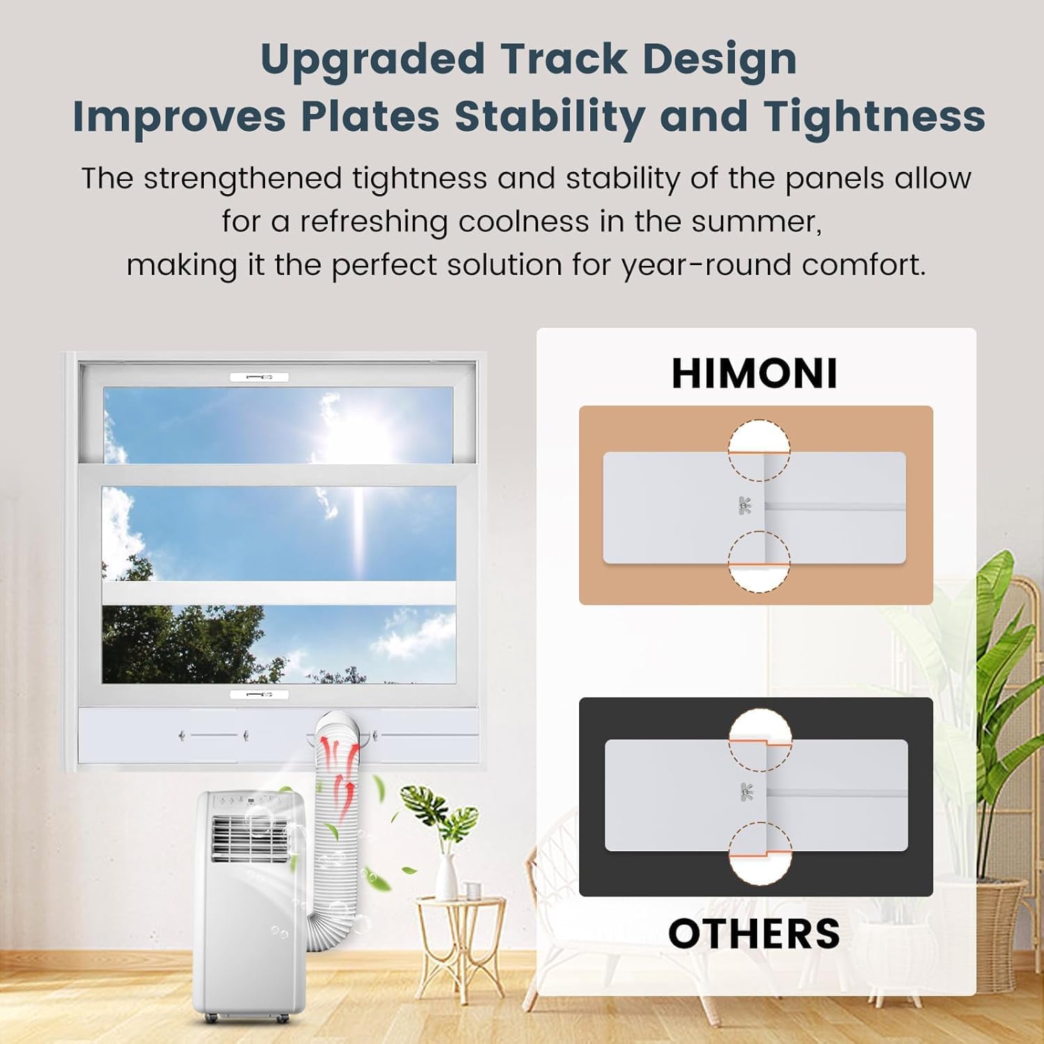 Portable Air Conditioner Window Vent Kit, 78 Inch Exhaust Hose with 5.1 Inch Diameter, Adjustable 17-61" Seal Plates, Seamless AC Vent Kit for Sliding Horizontal or Vertical