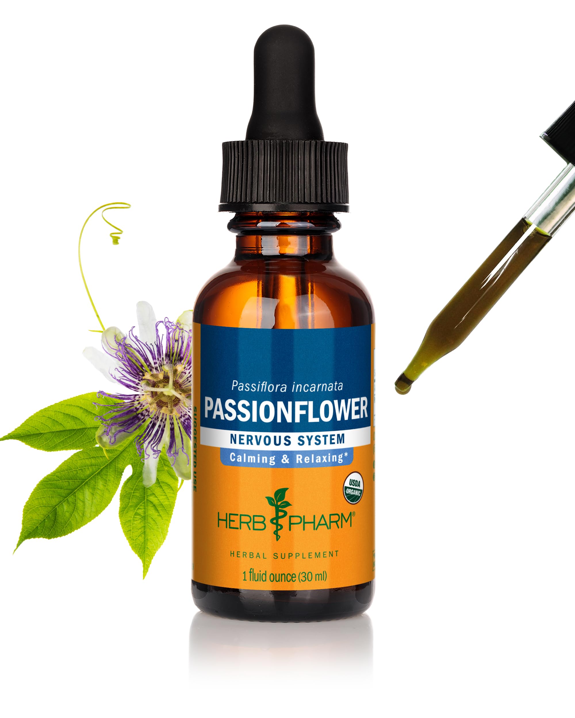 Herb Pharm Certified Organic Passionflower Extract for Mild and Occasional Anxiety - 1 Ounce by Herb Pharm