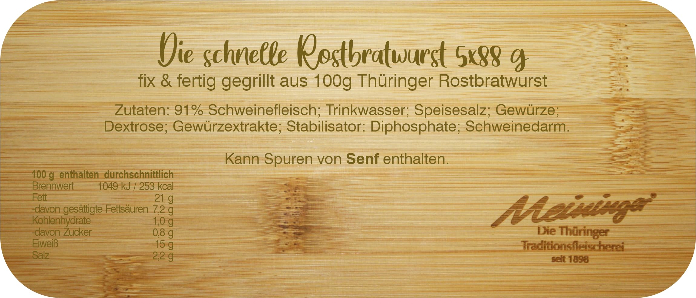 Die schnelle Thüringer Bratwurst - fix & fertig - 4x 5 Stück