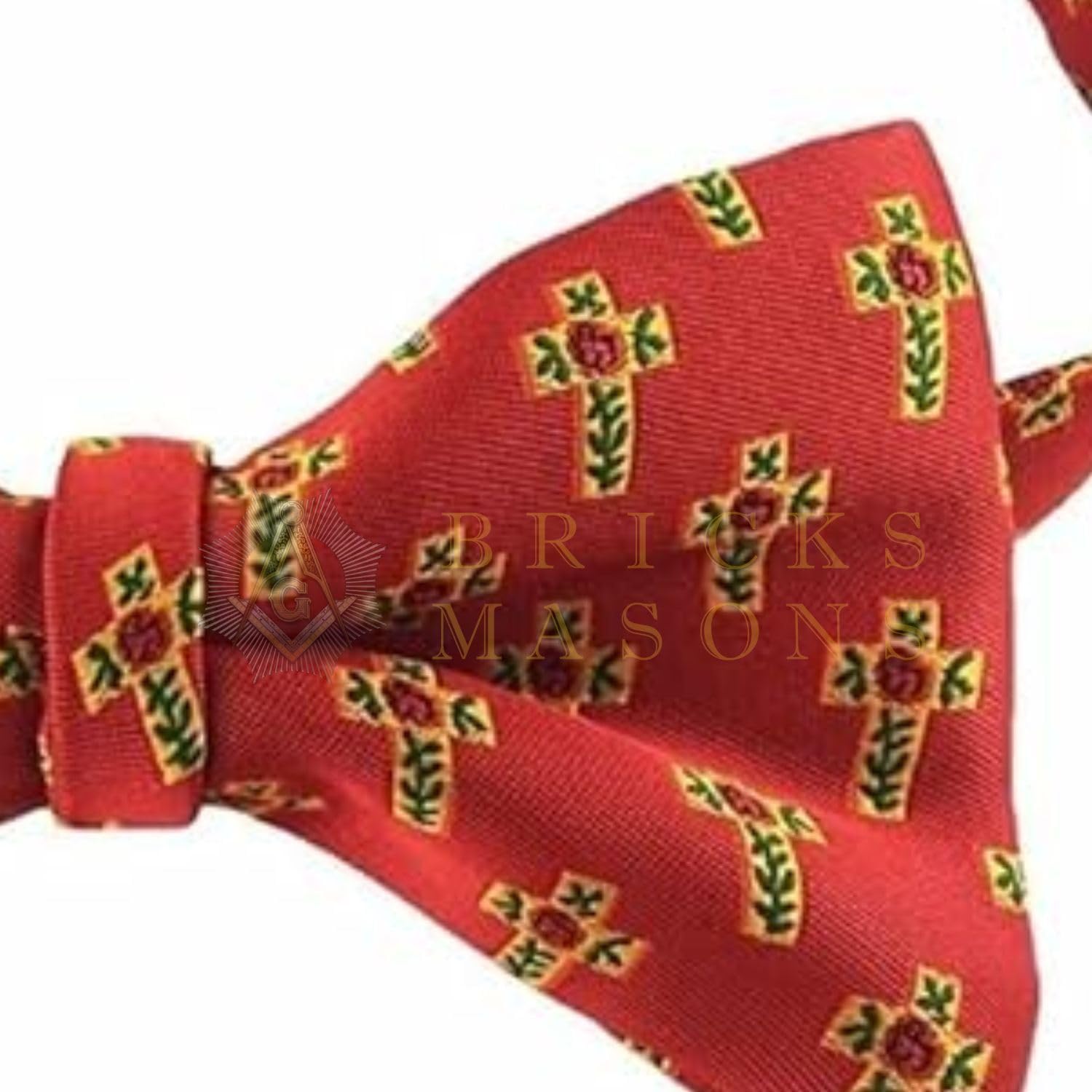 Bricks Masons Masonic 100% silk Rose Croix Degree Bow Tie Red