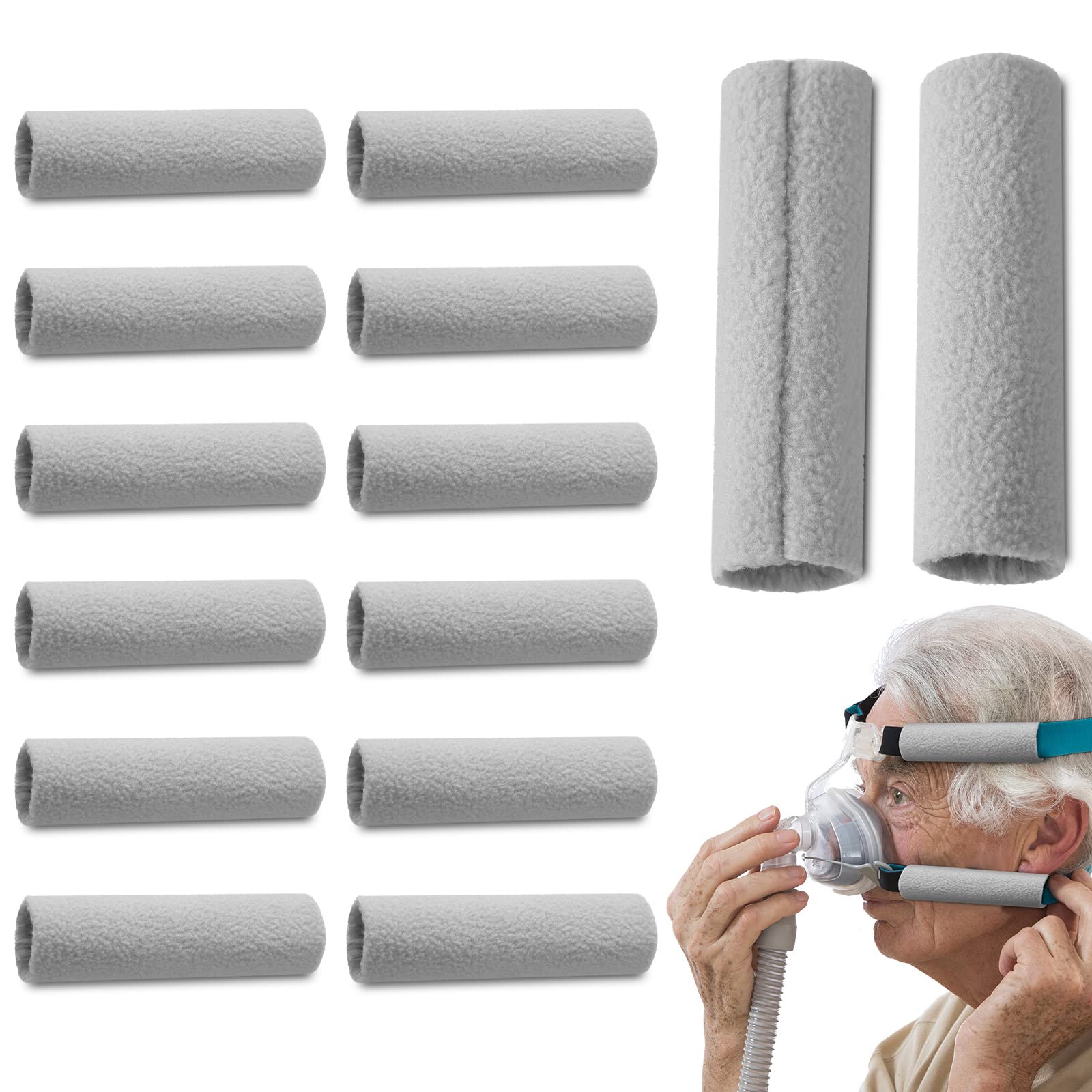 16 pieces strap covers mask strap headgear strap sleep mask cushion soft accessories for face pressure reliefgray