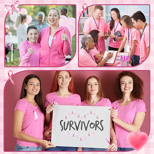 Miniatura 4 de JANYUN Bolígrafos de cinta rosa, accesorios para concientización sobre el cáncer de mama, 26 bolígrafos de gel rosa de tinta negra, bolígrafos a