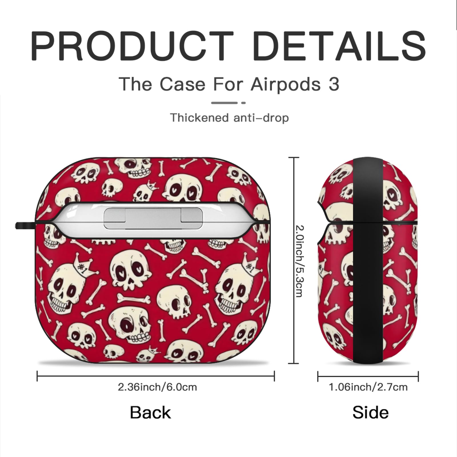 Amazon | AirPods 3 ケース 赤 スカル スケルトン 2021