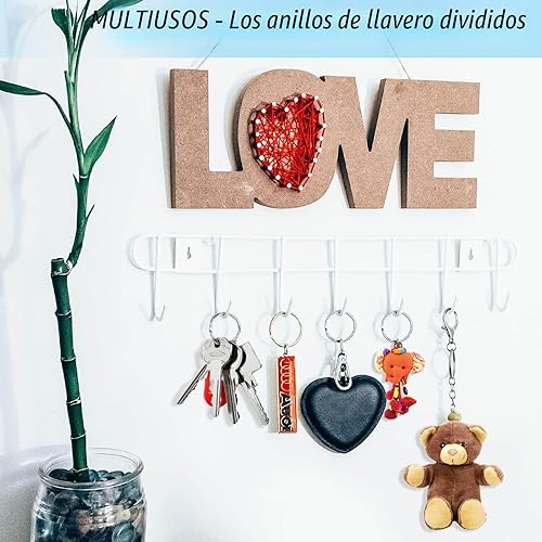 Miniatura 6 de Paxcoo Paquete de 100 llaveros, llaveros divididos a granel para llaveros y manualidades (1 pulgada)