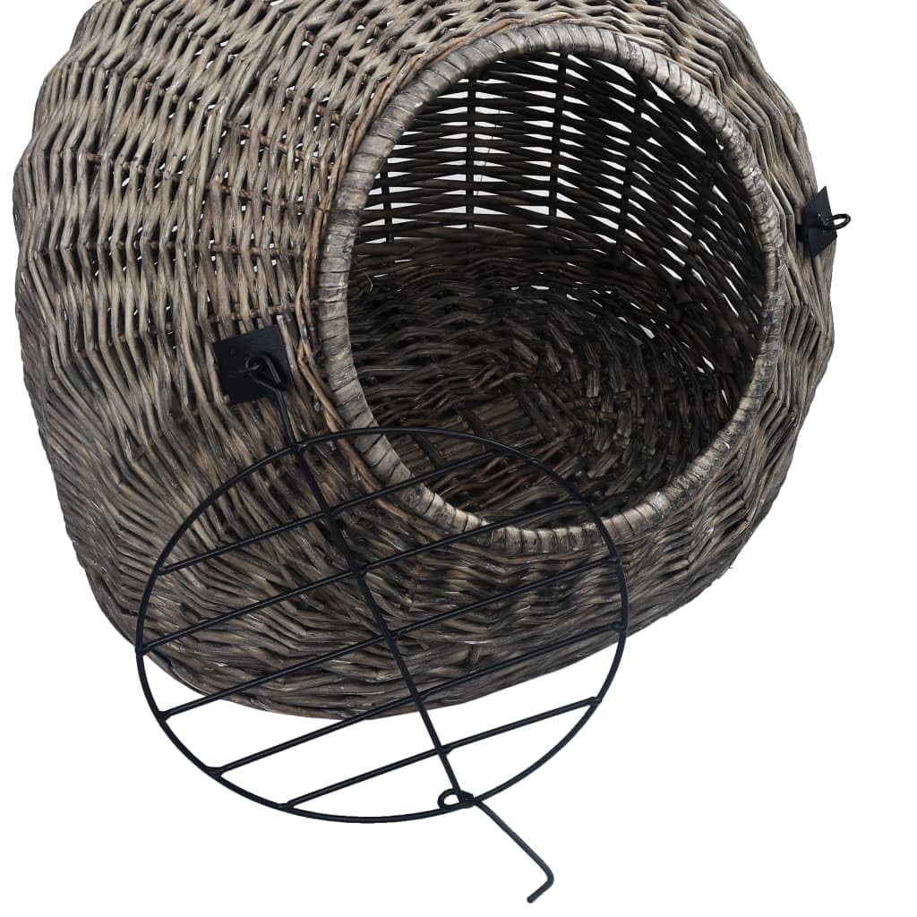 Generisch Katzen-Transportkorb Grau 50x42x40 cm Nat¨¹rliche Weide,Tier- & Haustierbedarf,Haustierbedarf,Transportboxen & -Taschen,170905