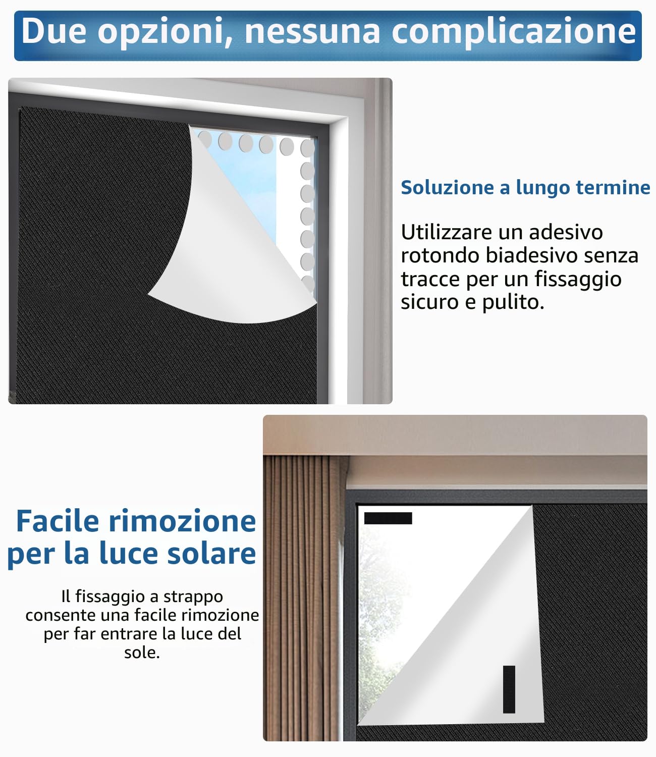 Tenda oscurante per interni, 300 x 145cm, 100% oscurante, tenda a rullo per interni, oscuranti finestre, tenda oscurante finestra, protezione solare, facile da installare, portatile per viaggio