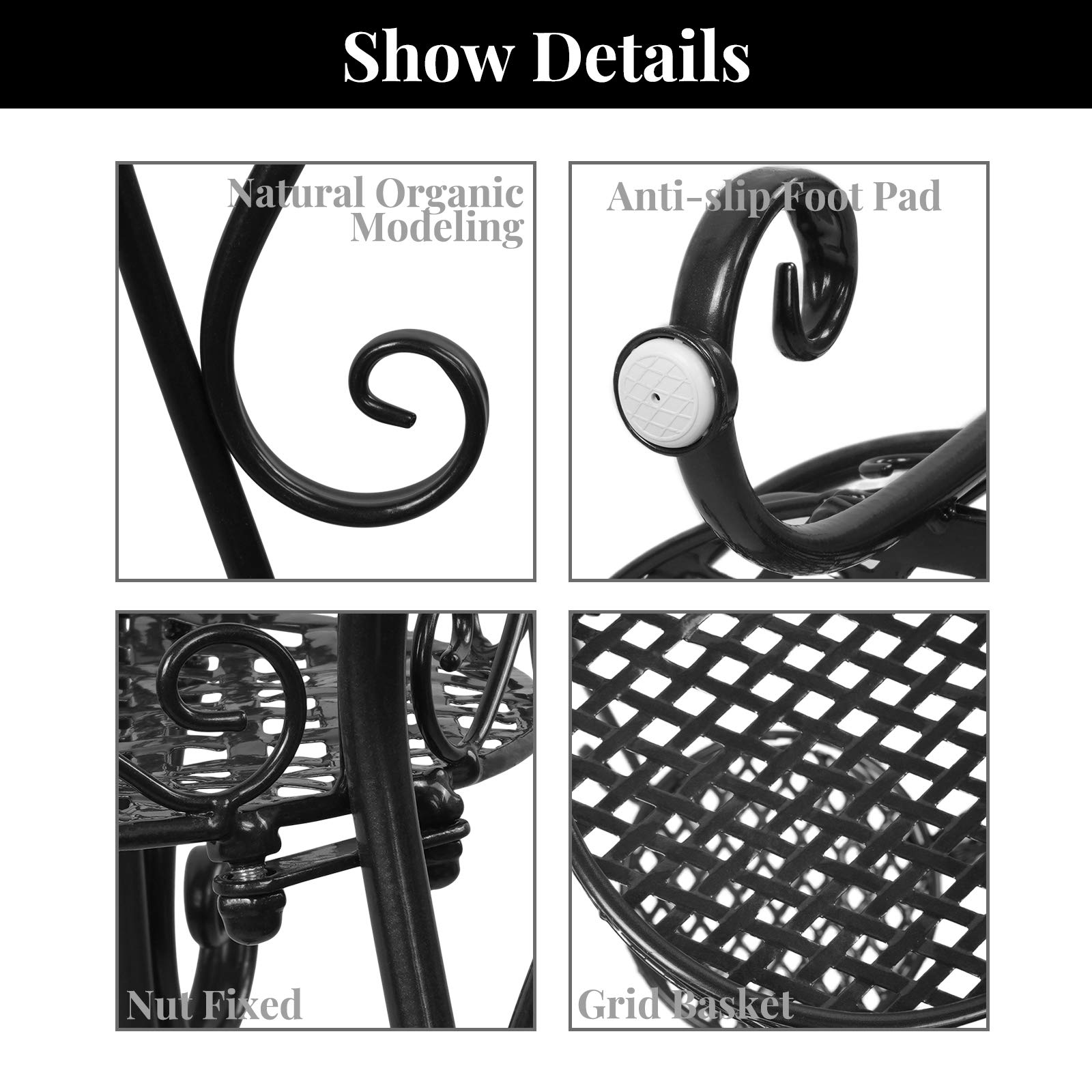 STILISTA Étagère Pour Plantes - En Métal, Pour Intérieur Et Extérieur, 2 Compartiments De