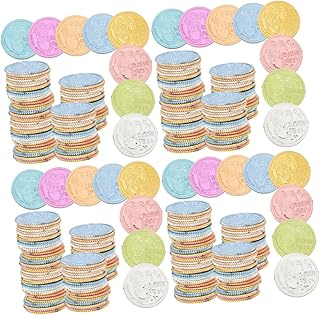 ibasenice 400 Peças Moeda De Dinheiro De Jogo Dinheiro Realista Festa Pirata Favores Moedas De Tesouro Brinquedos Decorações De Festa Pirata Tomada De Decisão Moeda Adereço Dinheiro Moedas