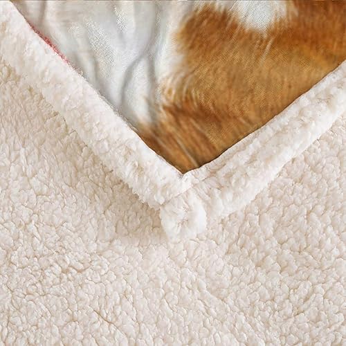 Miniatura 4 de AILONEN Manta tipo bóxer para perros y adultos, con estampado de animales, bonita manta de felpa de doble cara de lana de cordero, franela Sherpa
