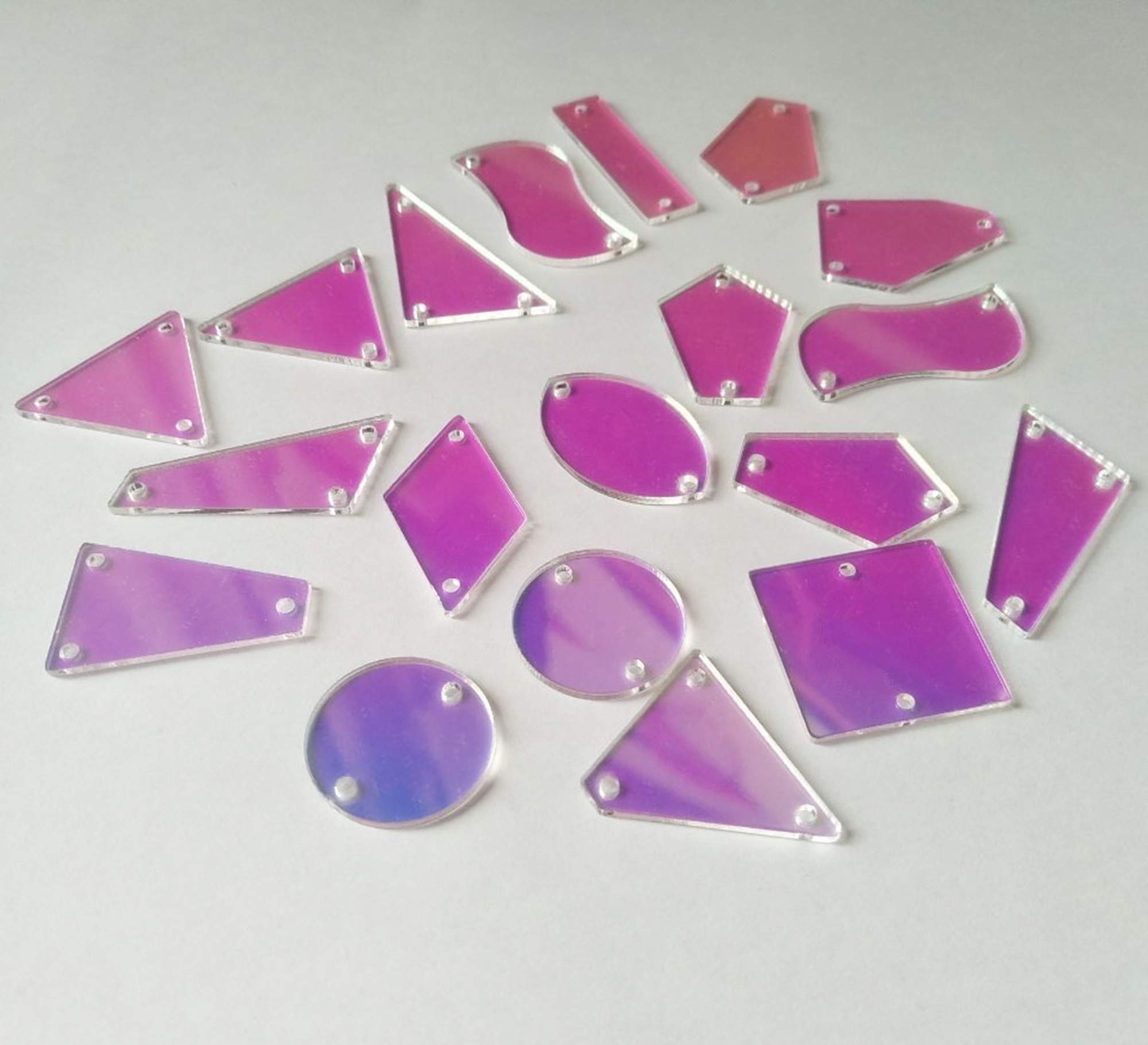 50pcs Sew On AB Crystal Rhinestones Irregular Acrylic AB Mirror Beads, Sew On Stones Crystal Strass (AB, Mix Shapes)