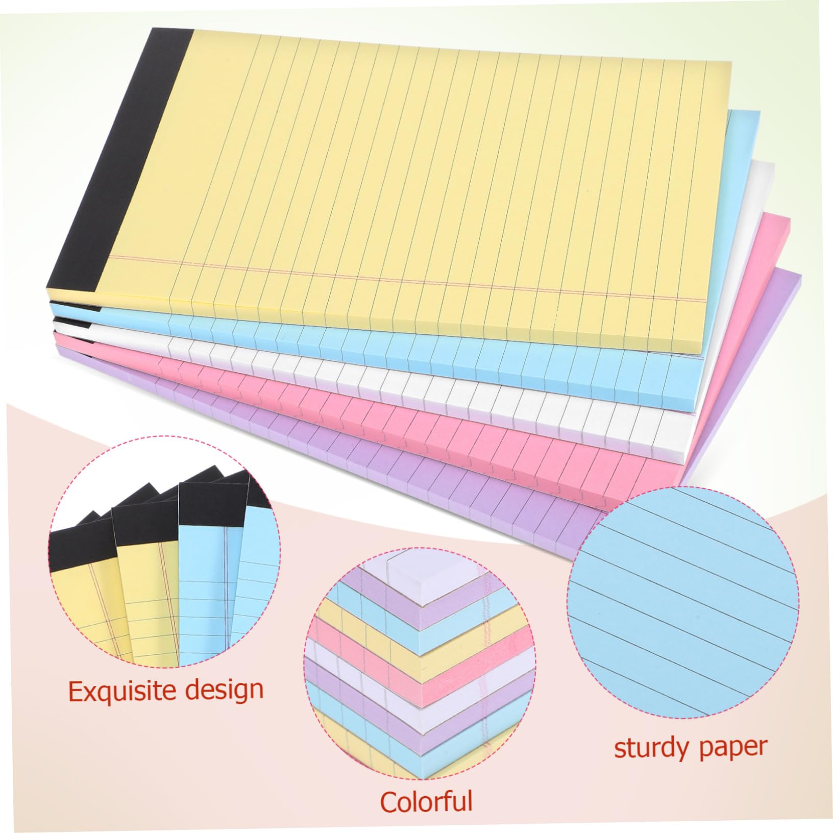 Paquete de 10 Pack Blocs Notas Coloridos Fáciles de Arrancar Cuadernos Bolsillo para Notas Escritura y Estudio Portátiles