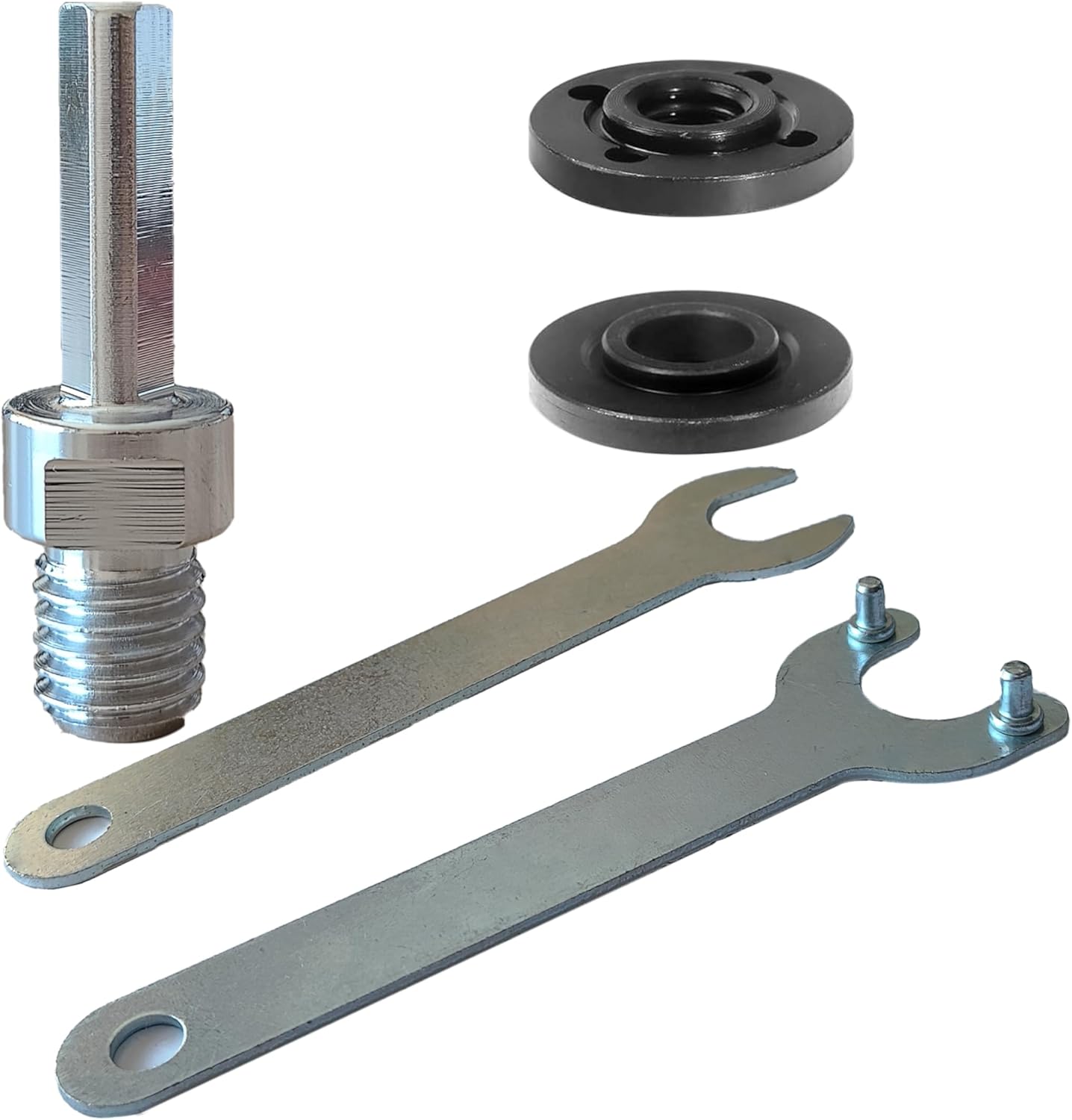 5/8"-11 Thread Electric Drill Angle Grinder Connecting Rod Core Drill Bit Adapter Polisher Pad Backing Plates to 3/8" Triangle Shank for Cutting Disc Polish Disc (1 set)