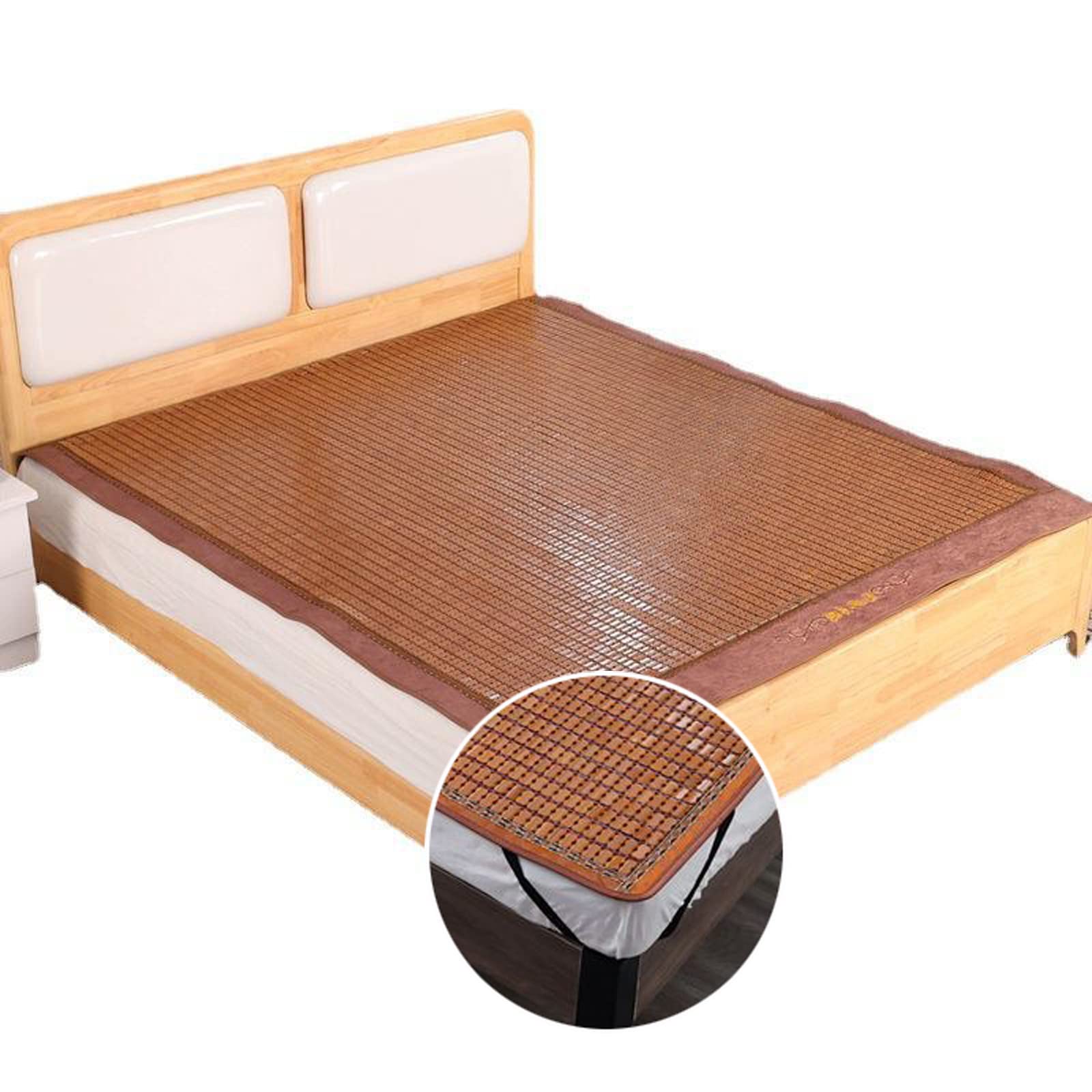 Matelas Tapis De Couchage Bambou Lit-Mat,Nattes de Couchage d'été,Tapis Antidérapant en Bambou Naturel,Tapis de Mahjong Pliable,pour Chambre à Coucher Salon Lit (90x190cm(35x75in))