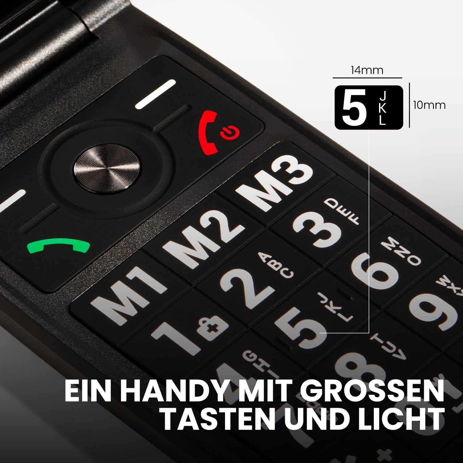 SPC Titan 2 – Klapphandy für Senioren, 4G, große Tasten, lauter Klingelton (105 dB), 2,4”-Display | Einfach zu bedienen und fern-konfigurierbar | 3 Direktwahltasten | Akku hält bis zu 7 Tage – Schwarz