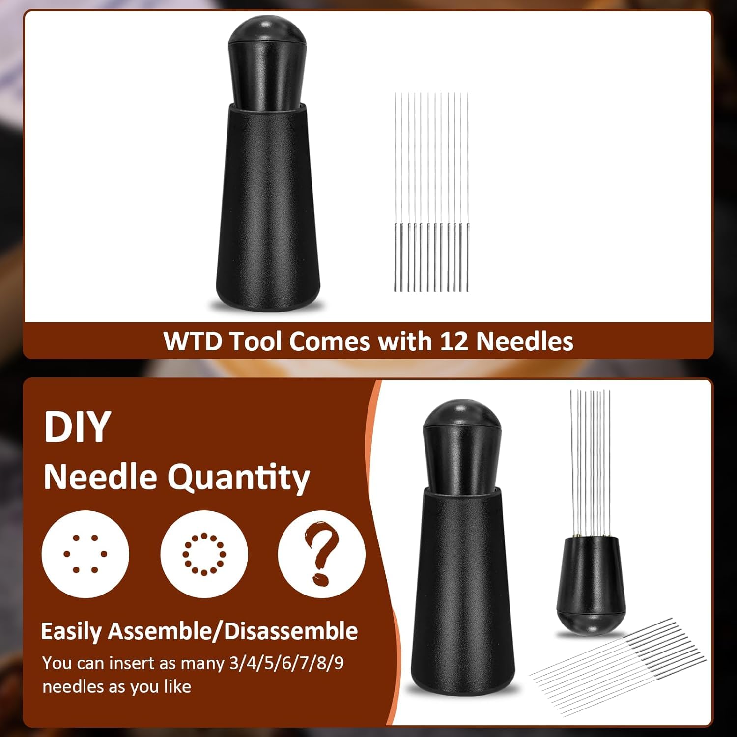 WDT Espresso Distribution Tool WDT tool 0 4mm 12 Needle Espresso Stirrer Tools 304 Stainless Steel Needles with — view 4