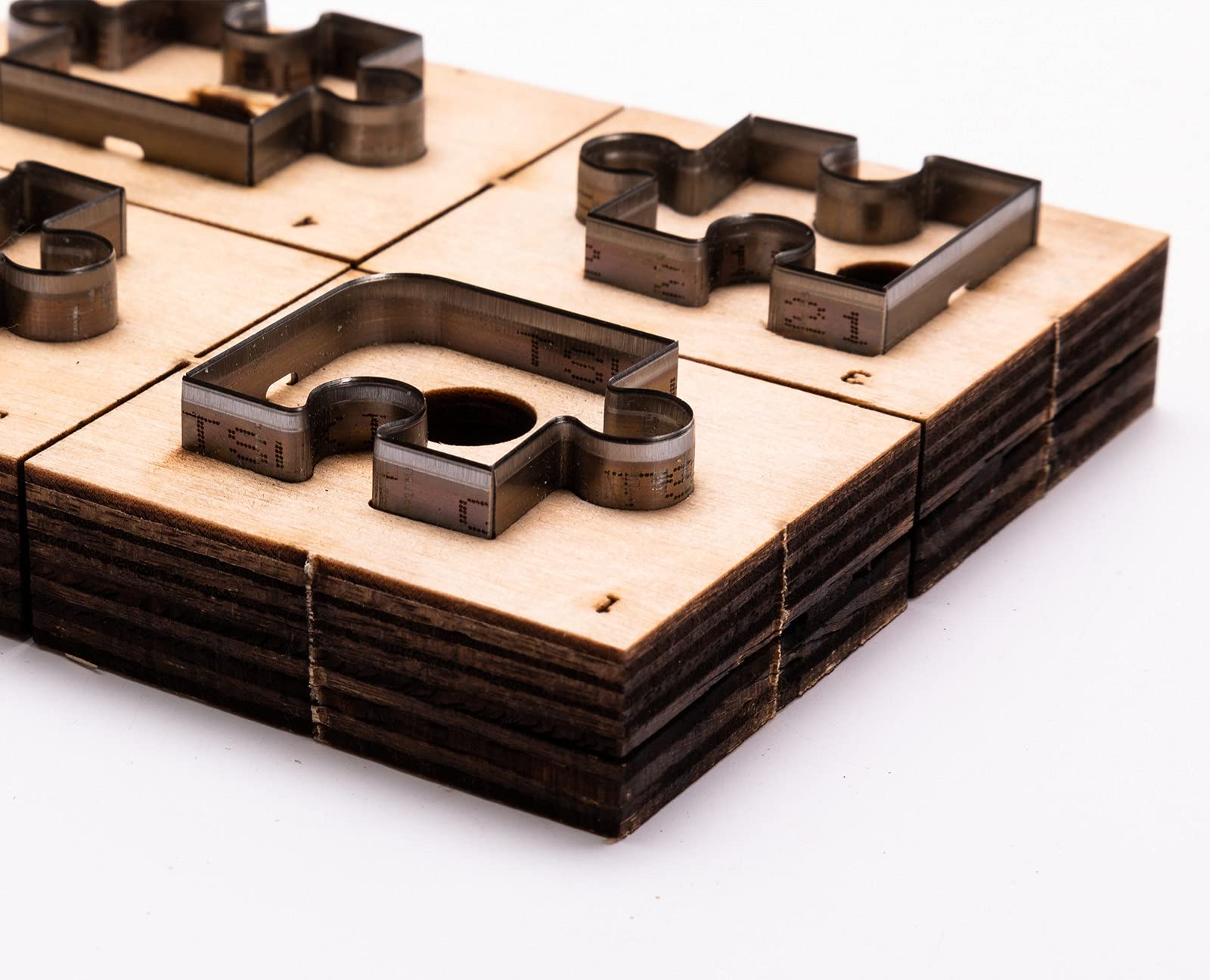 Fustelle da 4 cm con motivo a puzzle, in pelle, per fai da te, può essere utilizzata per pelle, stoffa