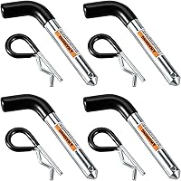 TOPSHINE 5/8" Trailer Hitch Pin & Clip 4-Pack with Vinyl Grip - Fits 2" Receivers, Heavy-Duty Steel for Secure Towing