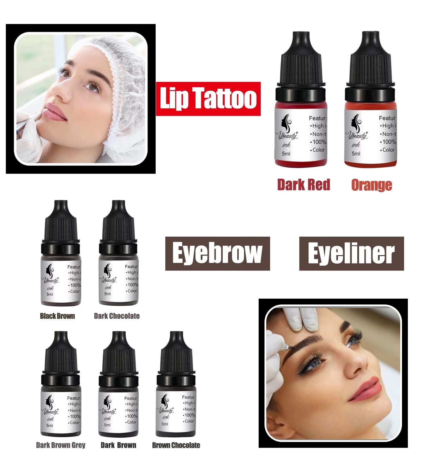 Amazon | 3個入り アートメイクインク -アートメイク顔料 - 眉毛用