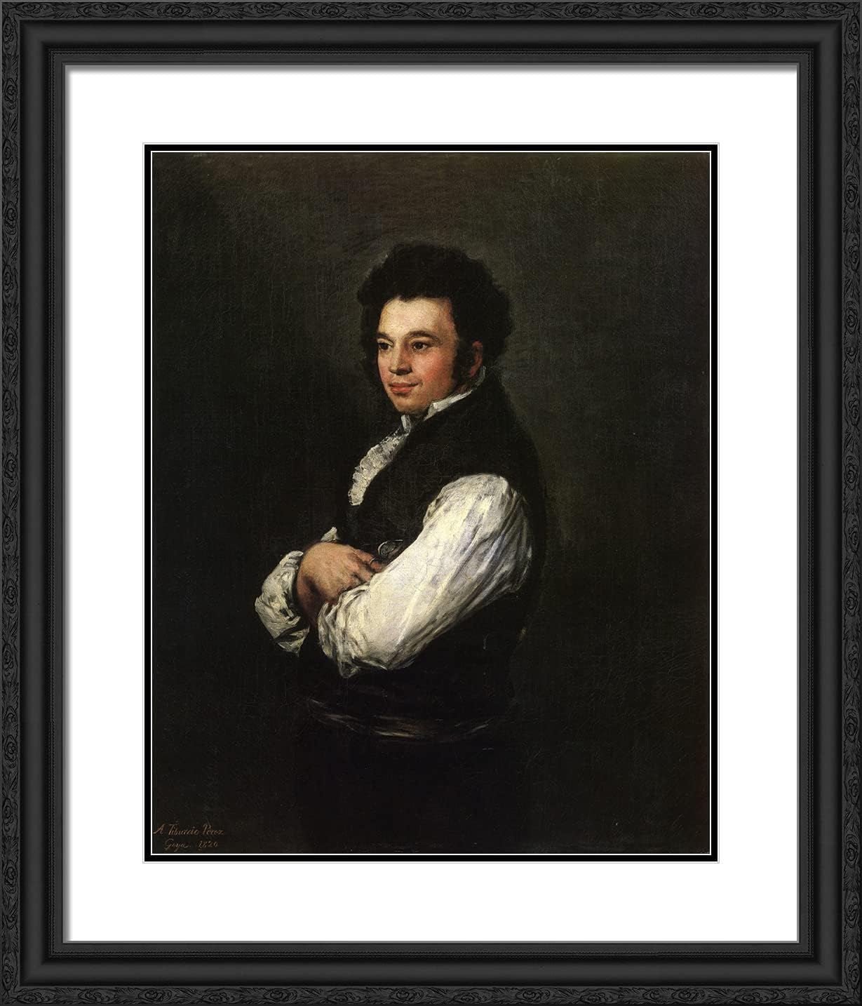 ArtDirect Goya, Francisco 20x23 Gold Ornate Framed Art Print with Double Matting Titled: Tubercio Perez Cuervo