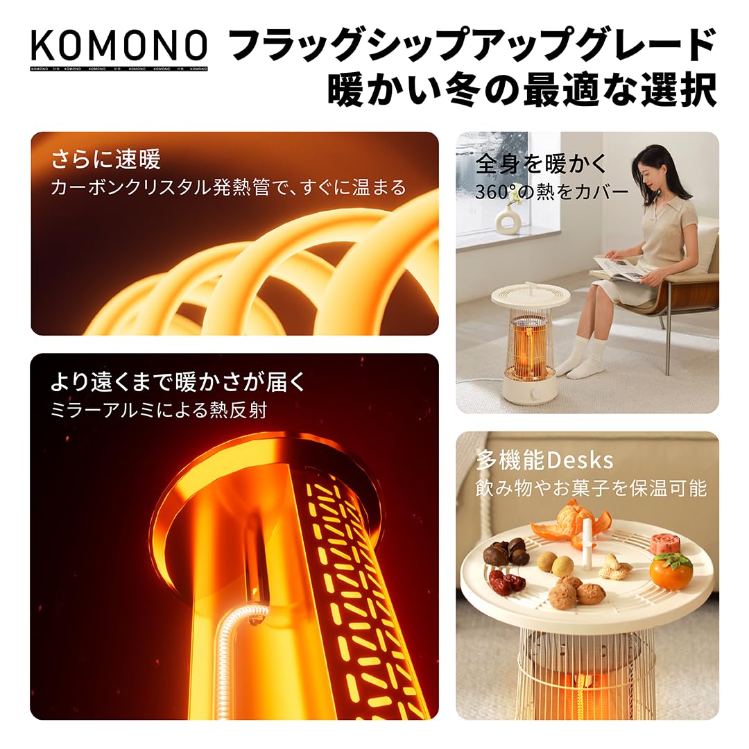Amazon.co.jp: KOMONOテーブルヒーター-Circle Warm ストーブ 電気