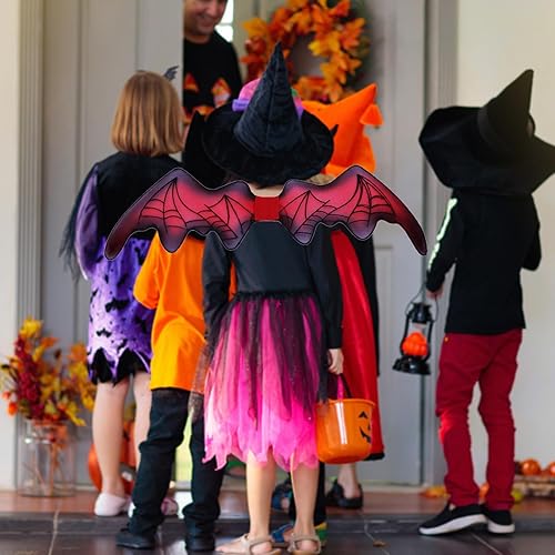 Miniatura 7 de Disfraces de araña de alas de murciélago de Halloween, disfraces de murciélago rojo, alas de araña para niñas, disfraz de fiesta de cosplay