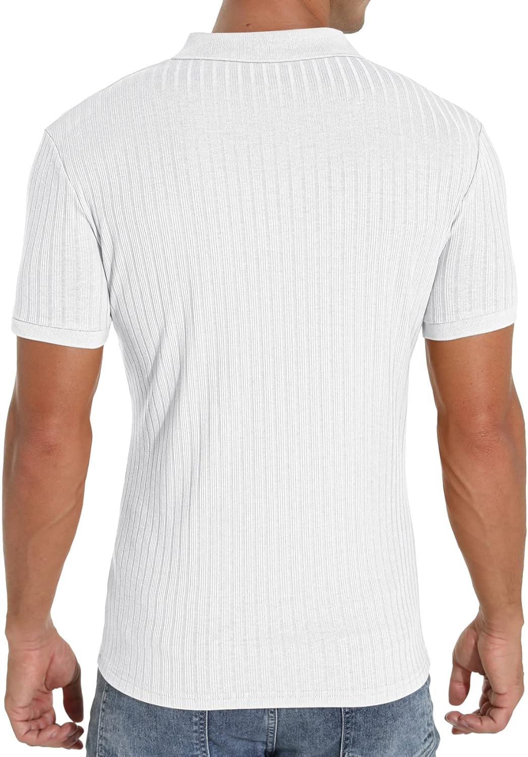 Askdeer Men's Polo Shirts Slim Fit Short/Long Sleeve Zipper Polo T Shirt Casual Golf Shirt Classic Tee - Image 6