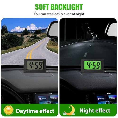 Miniatura 4 de Linkstyle 2 relojes digitales para tablero de instrumentos de automóvil, mini reloj para automóvil, camión, horario, reloj digital electrónico para