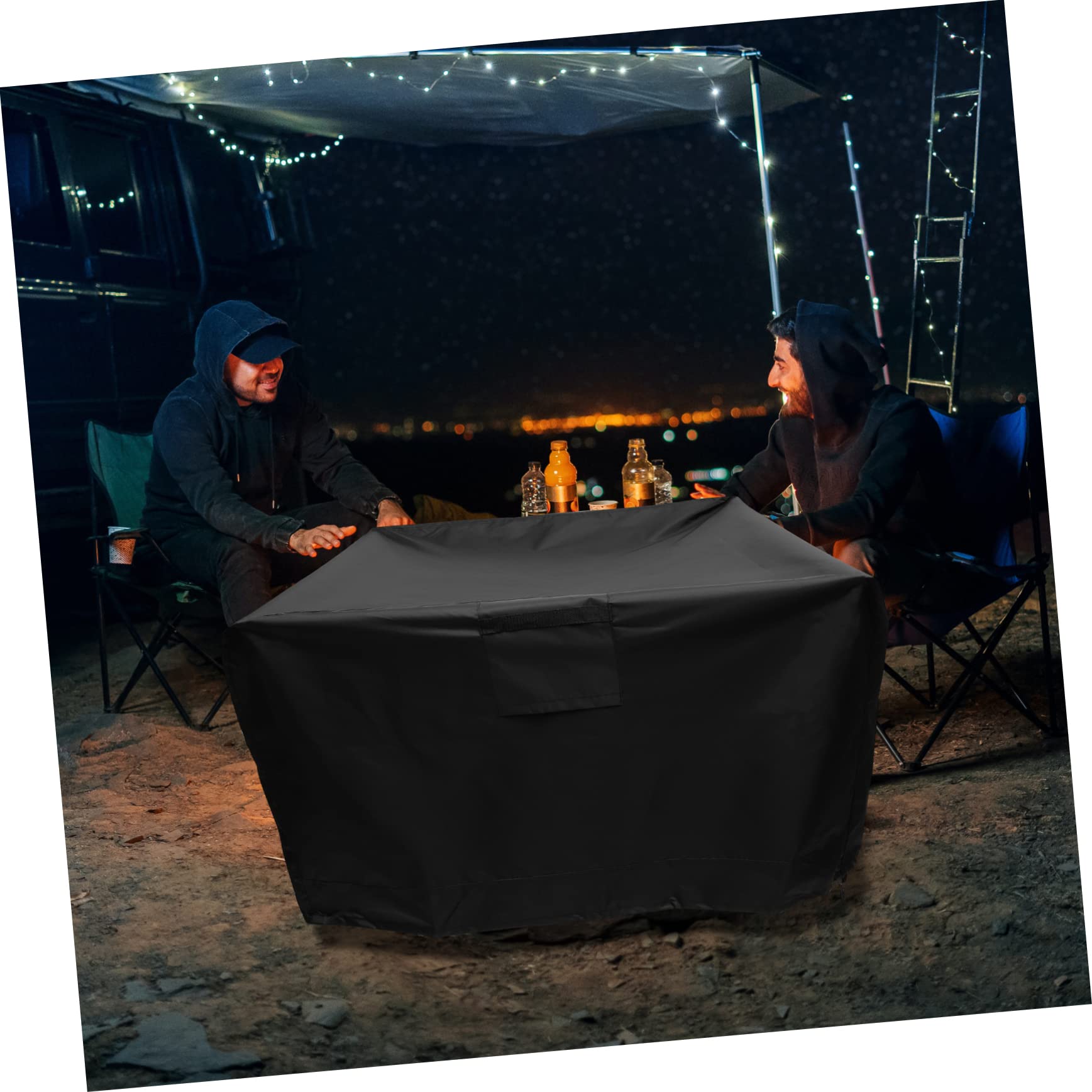 Grillabdeckung Feuerkorb 32x32x24 Zoll Oxford Gewebe mit Kordelzug Belüftung für Garten und Outdoor