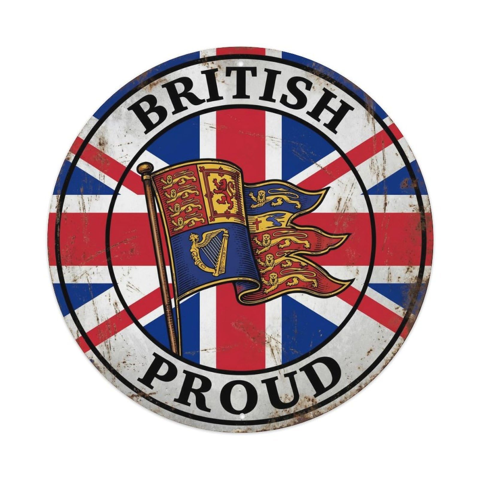 British Proud Pennant Heraldry Heritage Emblem Metal Tin Sign
