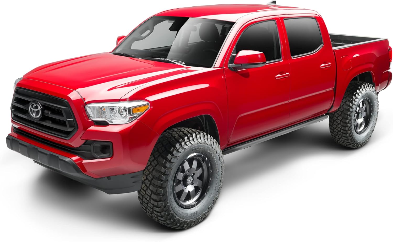 RealTruck Trail Sliders for Toyota Tacoma | Cab Length, Heavy Duty 2" Tubing, Textured Black | TST16CC-TX | Fits 2016 - 2023 Toyota Tacoma Double Cab