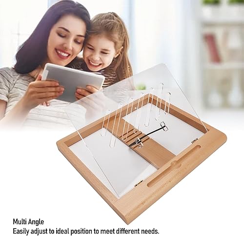 Miniatura 3 de Wooden Tablet Stand with 5 Angles Pencil Slot, Tablet Holder for Desk, for Drawing, Reading and Typing