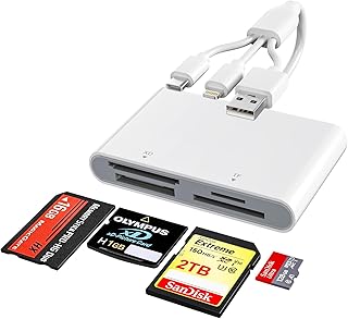 Adapter Memory Stick Pro Duo - czytnik kart pamięci 4 w 1 z potrójną błyskawicą/USB-C/USB-A do kart SD/Micro SD/MS/xD-Picture-Card, Sony Cybershot Memory Stick Pro Duo adapter do iPhone'a/Androida/PC