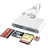 Memory Stick Pro Duo Adapter - 4-in-1 Multi Memory Card Reader with Triple Lightning/USB-C/USB-A for SD/Micro SD/MS/xD-Picture-Card, Sony Cybershot Memory Stick Pro Duo Adapter for iPhone/Android/PC
