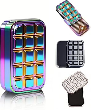 Fidget Toys for Adults, Metal EDC Haptic Slider - Anxiety & Stress Relief Magnetic Slider, Portable Sensory Toys for Office Desk, ADHD Focus Tool Multi-Color