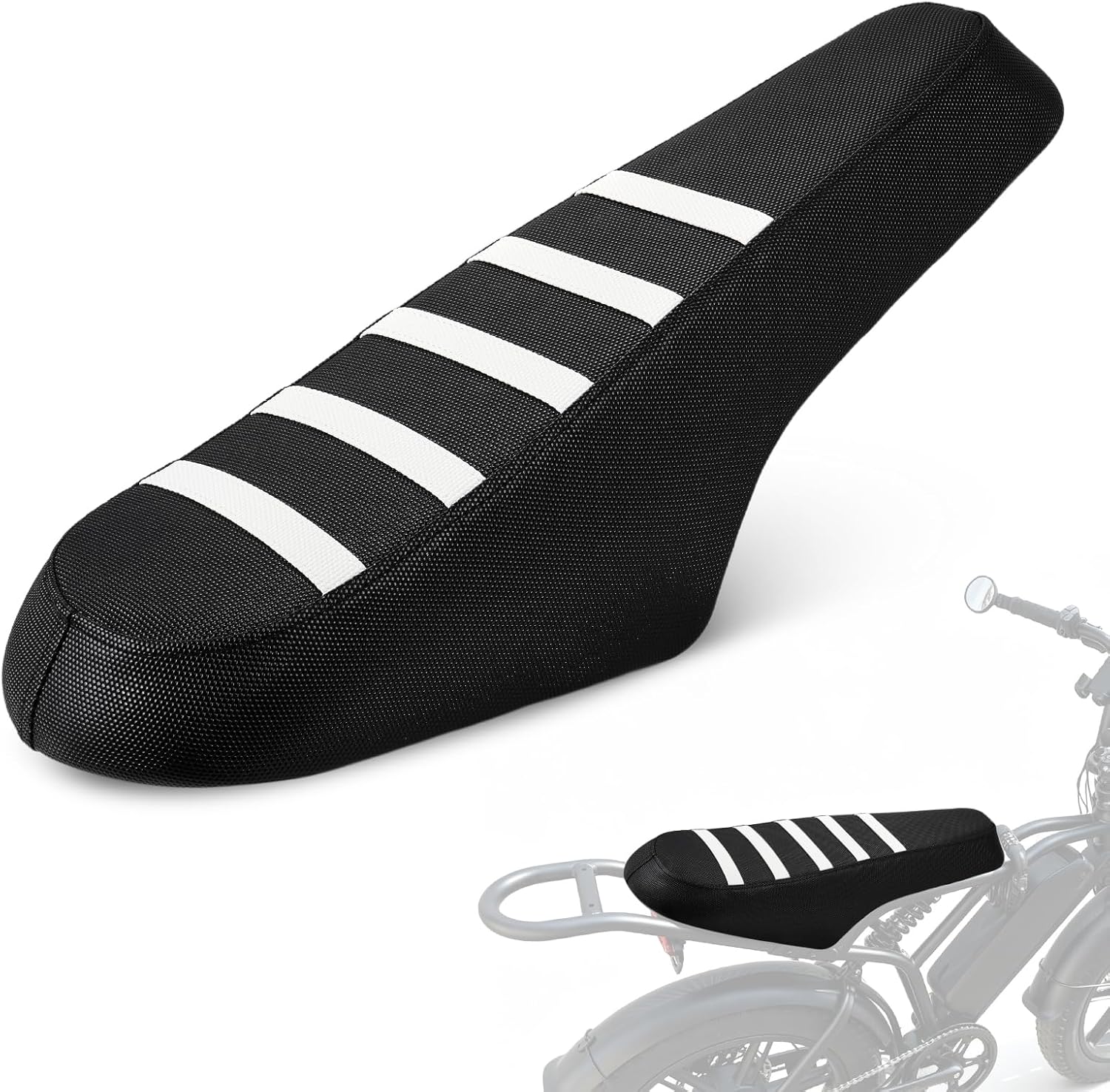 Non-Slip Seat Cover Compatible Fit for TST R002 R002S Adult EBike E-Bike, Electric Bike Soft Seat Cover White