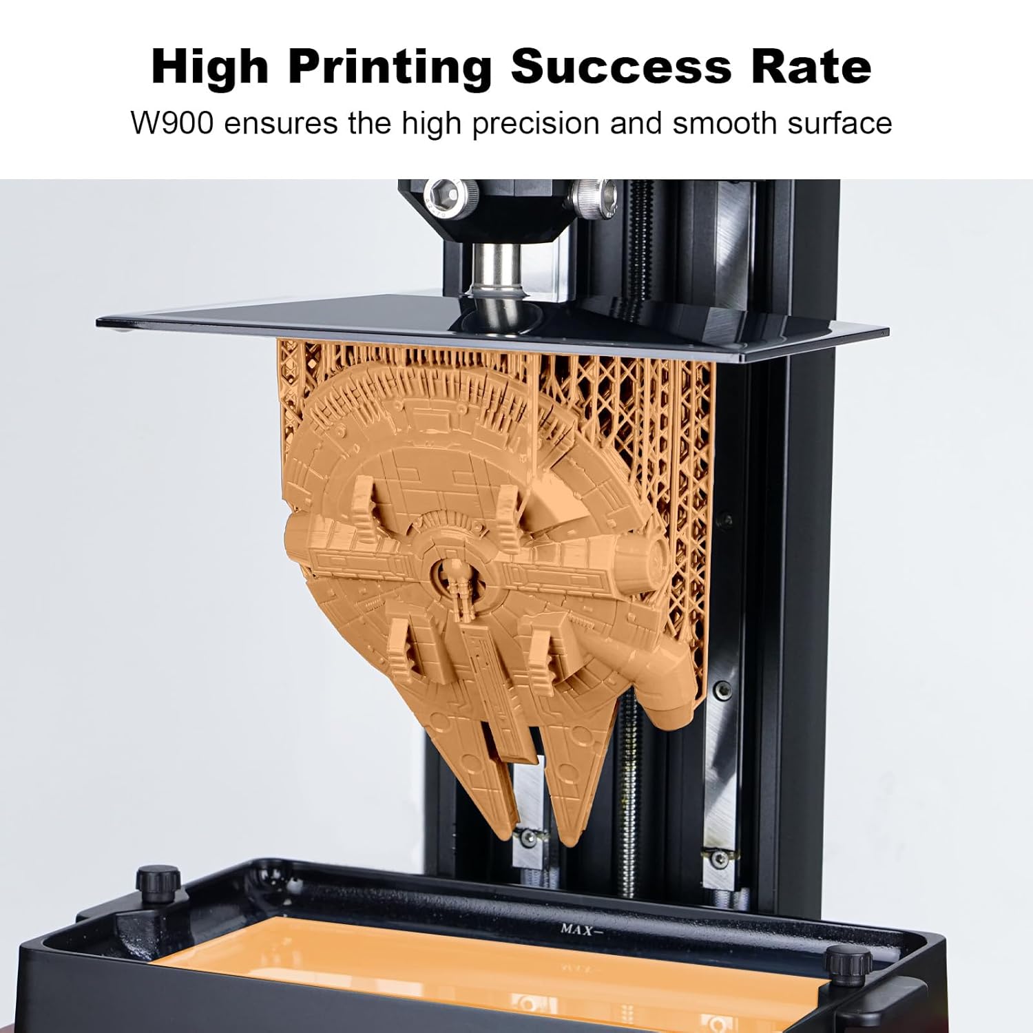 Water Washable 3D Printer Resin W900, Rapid LCD UV-Curing Resin 405nm Standard Photopolymer Resin for LCD, Fast Curing 3D Printer Resin (Dark Gray, 1000g)