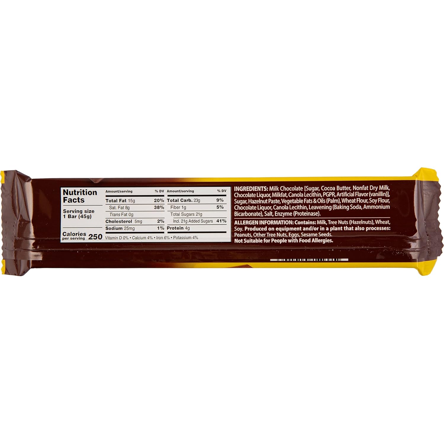 Elite Classic Pesek Zman Chocolate Bars, 15 Bars | Crispy Wafer & Hazelnut Cream, Milk Chocolate Coated, Product of Israel