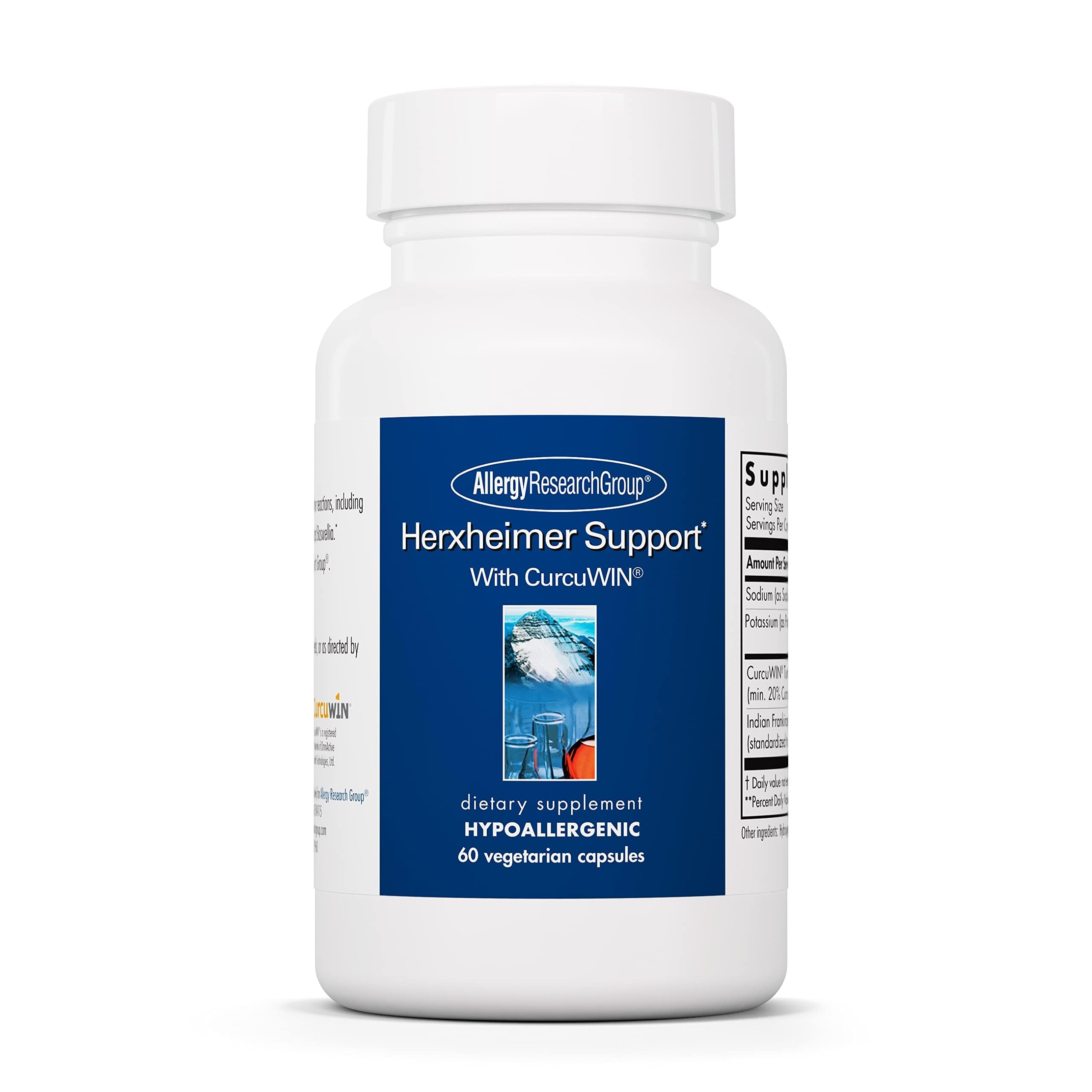Allergy Research Group Herxheimer Support - Turmeric Boswellia Supplement with CurcuWIN, Curcuminoids and Pure Boswellia Extract for Women & Men,