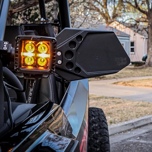Miniatura 7 de 6061 - Espejos Billet con soportes de luz de vaina, compatibles con todos los Polaris RZR, Maverick X3, Honda Talon, Kawasaki KRX y Cf Moto ZForce