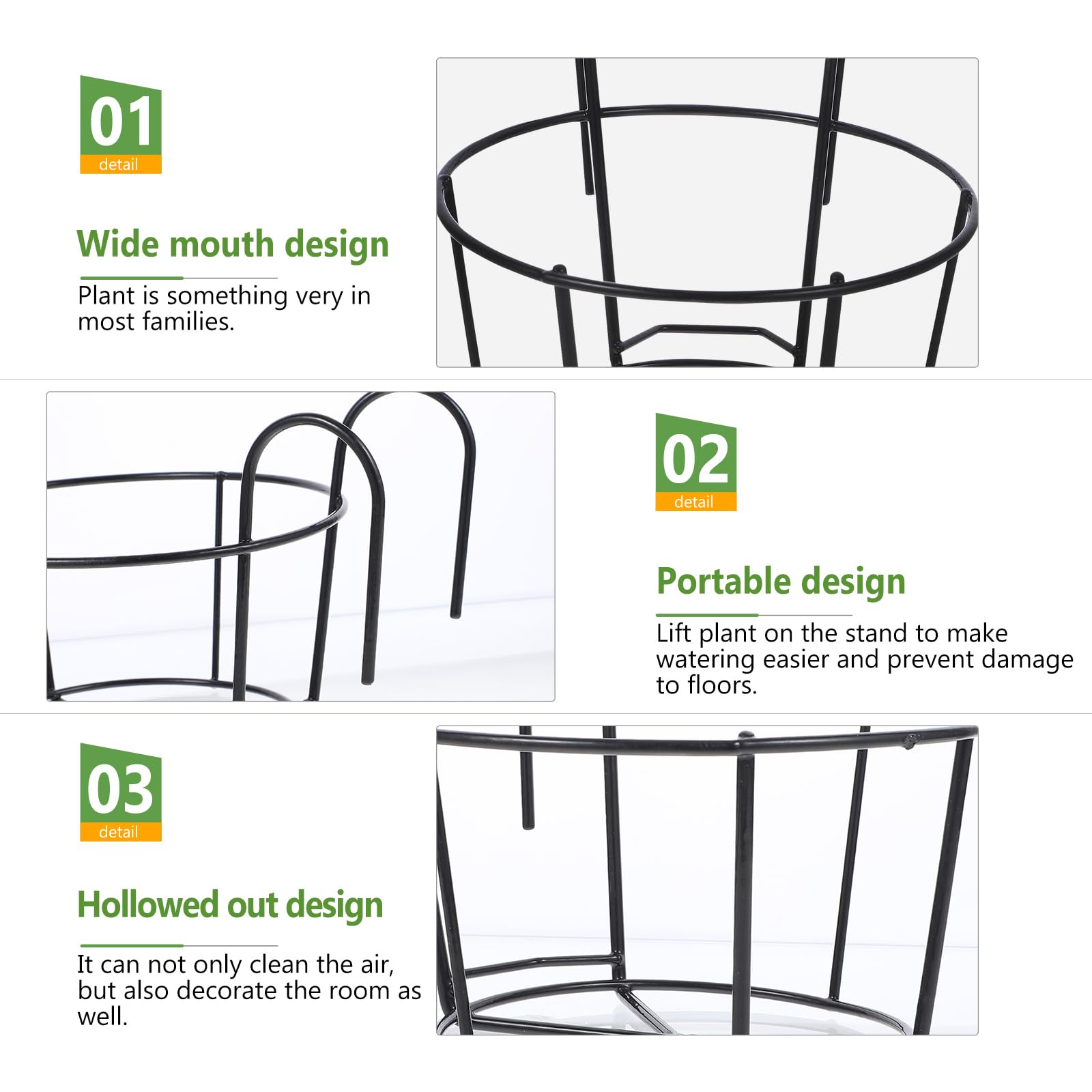 DOITOOL Appendiabiti 2 Cestini Per Fioriere Rotondi Sospesi Per Ringhiera Portavasi In Metallo Per Balcone E Recinzione Giardino Interni Ed Esterni (10 24X7 87X6 69 Pollici)