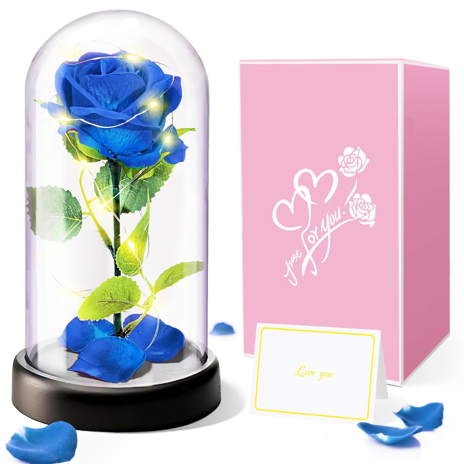 RANJIMA Rosa Stabilizzata Regalo San Valentino per Lei, Rosa Eterna Regalo Donna, Fiori Stabilizzati Regali per Donne Compleanno, Anniversario Fidanzamento, Regali Mamma Fidanzata Moglie Sorella